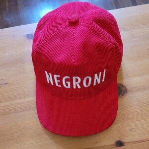 Campari promotional red corduroy Negroni hat